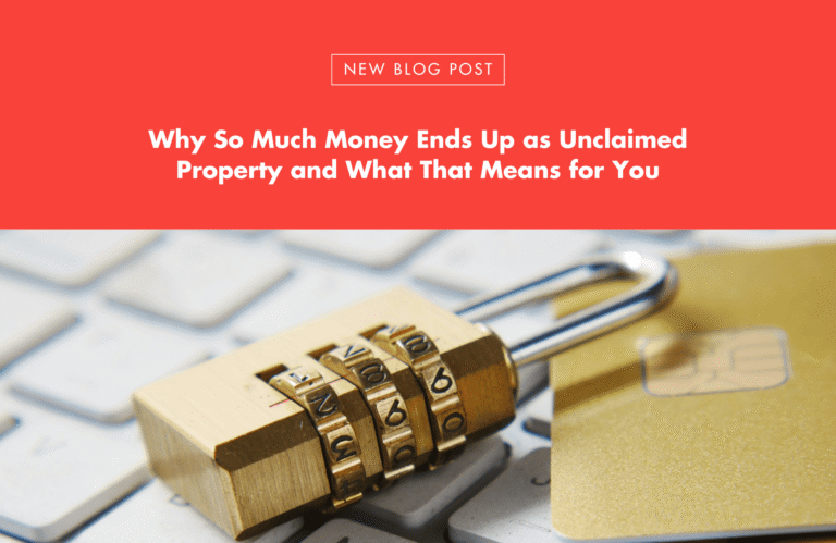 Image showing a brass combination padlock on a keyboard next to a gold credit card, with blog post title on red background.