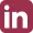 LinkedIn logo featuring white letters "in" on a solid pink square background.